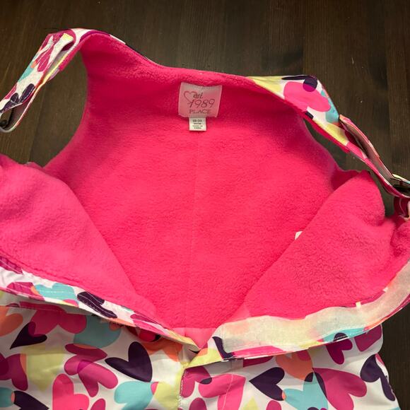 The Children’s Place Snowsuit Overalls Hearts Fleece Lined Toddler Size 18-24 Mo - Picture 4 of 11